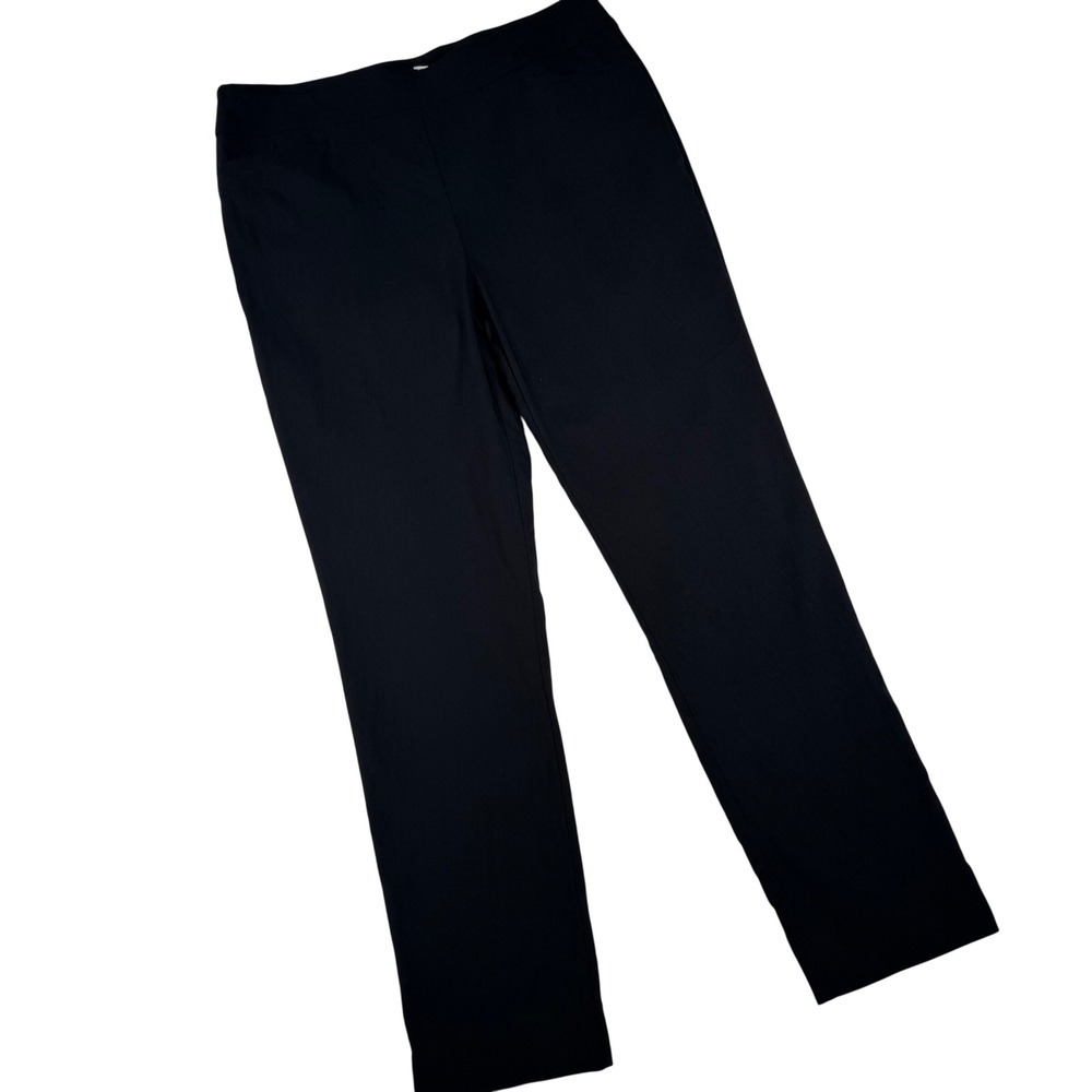Chico's Juliet Slim Leg Pants Women 0.5R Black Stretch Pull On 570339789 Office